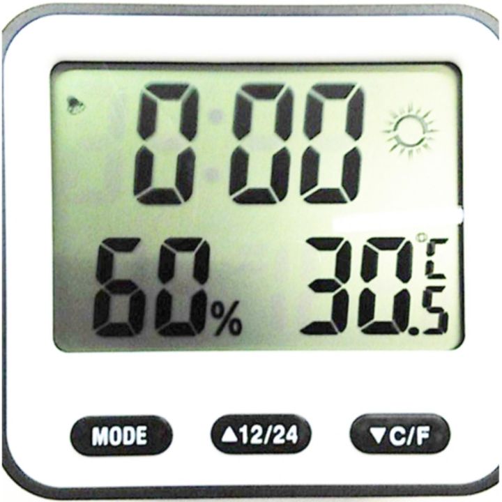 เครื่องวัดอุณภูมิและความชื้น-พร้อมฟังก์ชั่นนาฬิกาปลุกthermoclock-lcd-thermo-hygrometer-สีดำ