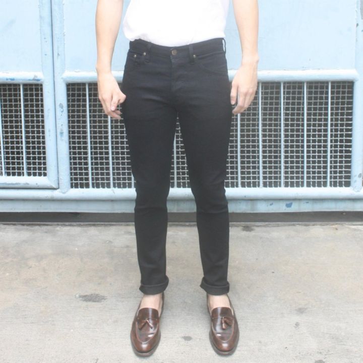 golden-zebra-jeans-กางเกงยีนส์ผ้ายืดสีดำขาเดฟ