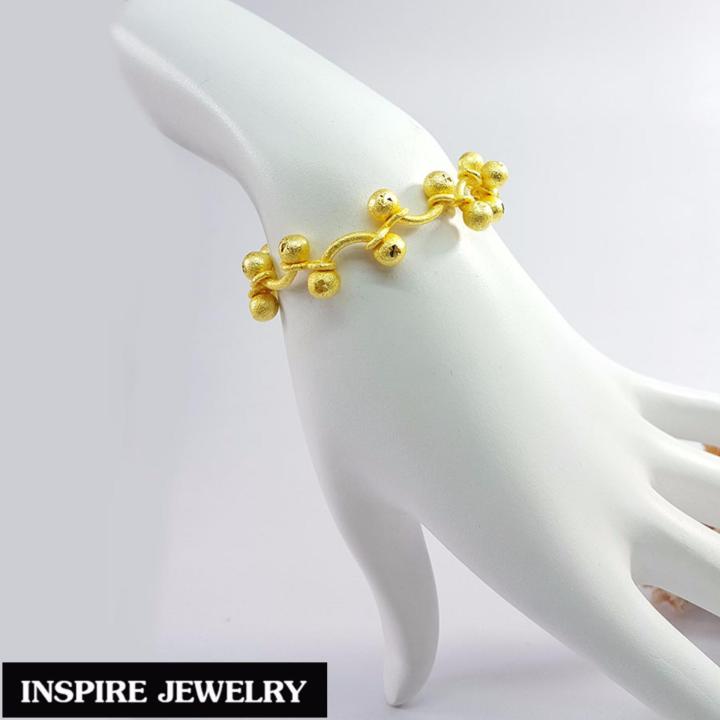 inspire-jewelry-สร้อยข้อมืองานdesign-ลายเถาวัลย์-หุ้มทองแท้-100-24k-งานจิวเวลรี่-งานร้านทอง-พร้อมถุงกำมะหยี่