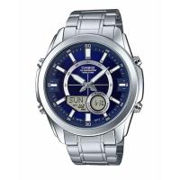 Casio นาฬิกาข้อมือ สายสเตนเลสสตีล รุ่น AMW-810D-2A - Silver/Blue  รับประกันศูนย์ 1 ปี   ของแท้