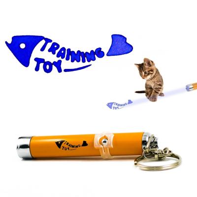 G2G เลเซอร์ไฟ LED รูปก้างปลา ของเล่นสำหรับแมวและสุนัข เพื่อความสนุกสนาน สีเหลือง จำนวน 1 ชิ้น