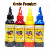 หมึกเติม CANON อิงค์เจ็ท หมึก refill ตราTHE ONE ขนาด 100 ml. สี BK/C/M/Y จำนวน 4 ขวด เกรด Premium