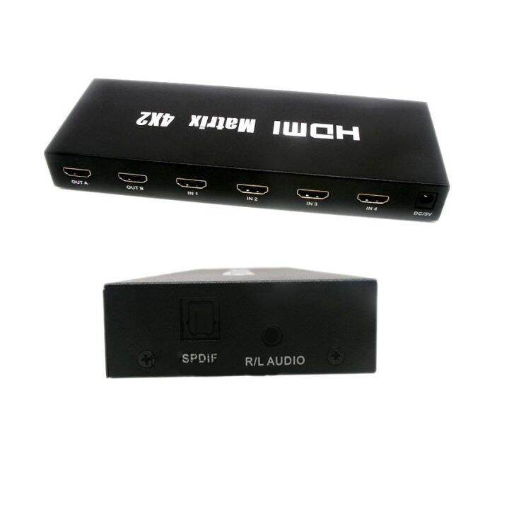 hdmi-splitter-4kx2k-4x2-full-hd-2160p-4k-มีรีโมท-with-audio-out