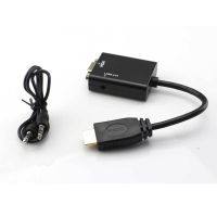 9FINAL HDMI (Male) to VGA (Female) Video Cable Cord Converter Adapter 1080P ( HDMI to VGA with Stereo Sound)