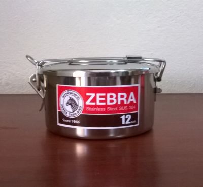Zebra กล่องข้าวกลมพร้อมชั้นแบ่ง 12 ซม.