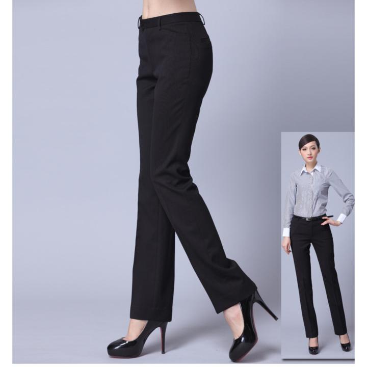 กางเกงขายาว-กางเกงทำงาน-กางเกงสูท-กางเกงลำลอง-ทรงตรง-สีดำ