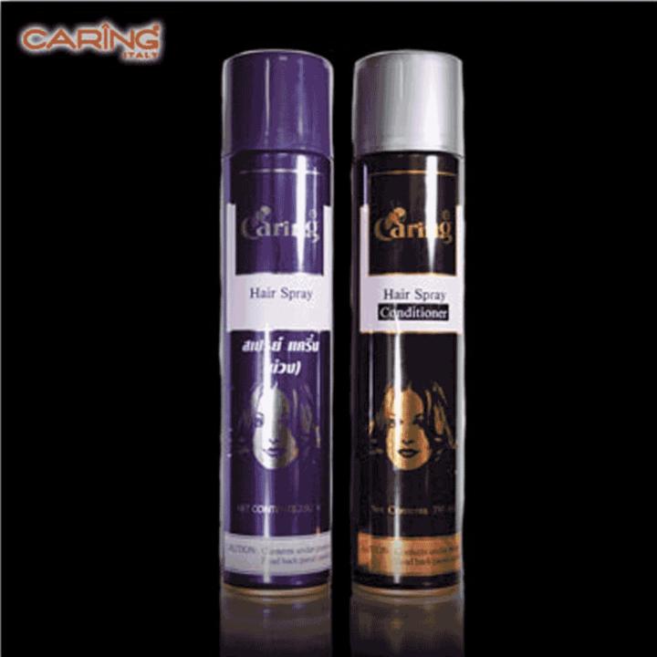 caring-hair-spray-แคริ่ง-สเปรยฺ์-จัดแต่งทรงผม-350-ml-กระป๋องม่วง