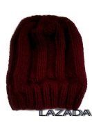 Knitting hatsหมวกถักไหมพรมสีแดง202-01