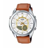 Casio นาฬิกาข้อมือผู้ชาย สายหนังแท้ รุ่น AMW-810L-5A - Brown  รับประกันศูนย์ 1 ปี   ของแท้