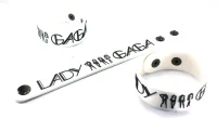 LADY GAGA ริสแบนด์ เลดี้ กาก้า  Wristband สายรัดข้อมือ กำไล วงร็อค พังค์ อีโม เดธเมทัล ป๊อป เกาหลี LGA19NA