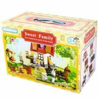 ProudNada Toys ของเล่นเด็กชุดบ้านตุ๊กตาหมีรถม้า Sweet Family NO.1505