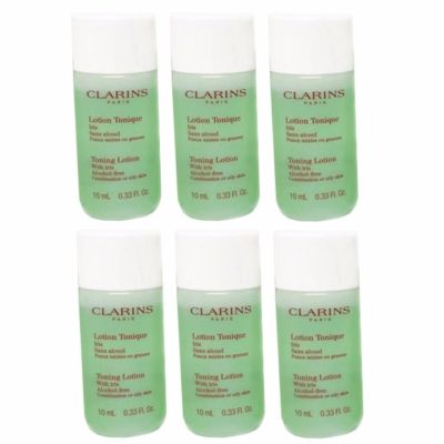 Clarins Toning Lotion With Iris 10 ml. (6 ขวด)