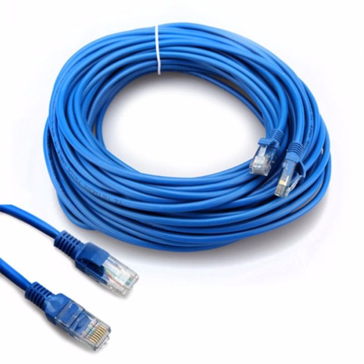 [ส่งเร็วพิเศษ!] 20M 65ft RJ45 CAT5E CAT5 Ethernet Internet Network Patch LAN Cable Cord Blue NEW - intl