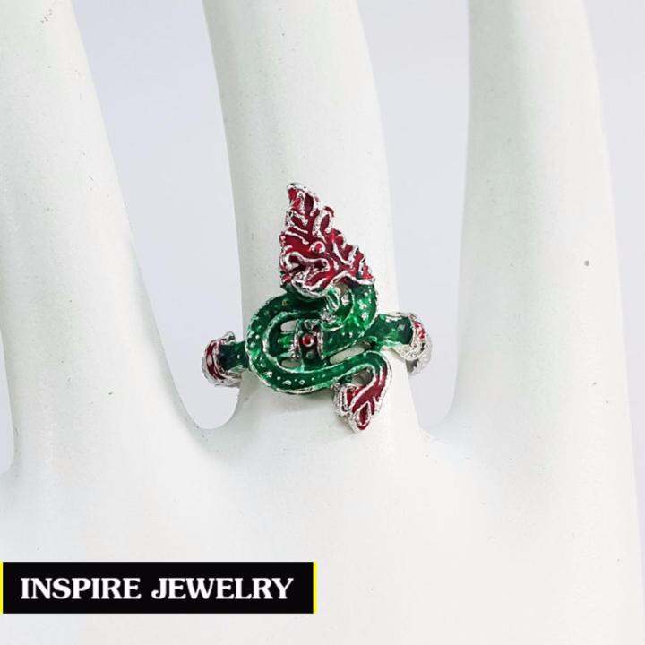 inspire-jewelry-แหวนพญานาคfree-size-งานลงยาคุณภาพ-นำโชค-เสริมดวง