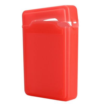 3.5Inch Full Case Protector Storage Box for Hard Drive IDE SATA Compact(สีแดง)