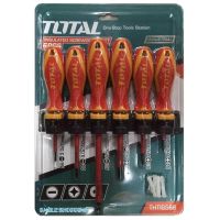 TOTAL Insulated Screwdriver Set ไขควง กันไฟ 1000V. 6 ตัว/ชุด รุ่น งานหนัก *ออกใบกำกับภาษีได้*