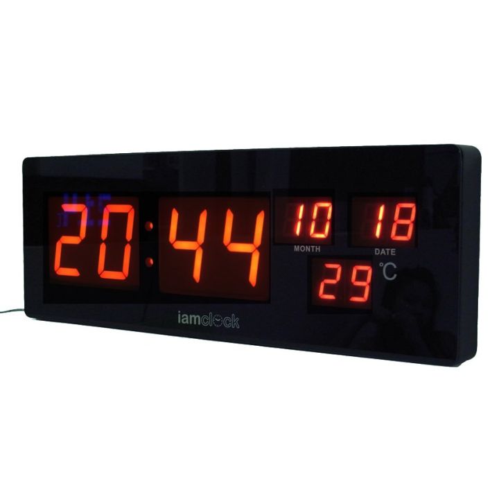 Iamclock LED Calendar Wall Clock - รุ่น 46612R สีแดง