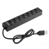 ช่องต่อ USB 2.0 แบบ 7 ช่อง 7 Port High Speed USB 2.0 Hub (สีดำ)