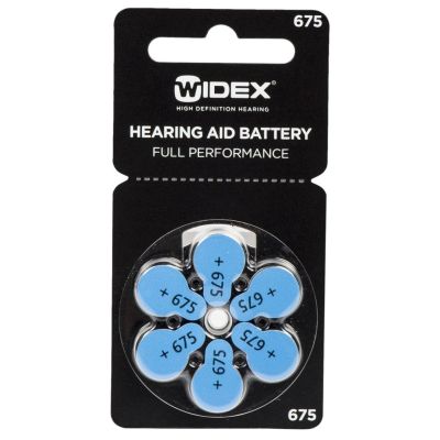 WIDEX แบตเตอรี่ สำหรับเครื่องช่วยฟัง เบอร์ 675 (ซื้อ 1 แผงแถมฟรี! 1 แผง) แผงละ 6 ก้อน