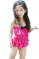 BEST Child Baby Little Girls  Bikini Swimwear Swimsuit Bathing Suit ชุดว่ายน้ำสำหรับเด็ก - (Rose Red)