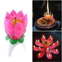 Monolayer Lotus Candle Flowering Music Candle