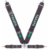 -BELT TAKATA (สีดำ) สำหรับ เบาะ แต่งซิ่ง ล๊อก 4 จุด ยึด 4 จุด