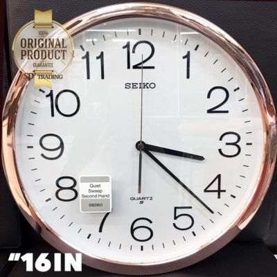 SEIKO นาฬิกาแขวน 16นิ้ว ขอบPinkgoldหน้าขาวรุ่น PQA041F