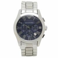 นาฬิกาข้อมือผู้ชาย Armani Classic Chronograph Blue Dial Stainless Steel Bracelet Mens Watch AR1635