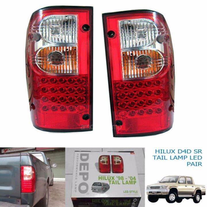 ชุดไฟท้าย-led-toyota-hilux-tiger-1998-2004-พร้อมชุดสายไฟติดตั้ง