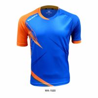 WARRIX SPORT เสื้อฟุตบอลพิมพ์ลาย WA-1520  ( สีน้ำเงิน-ส้ม )