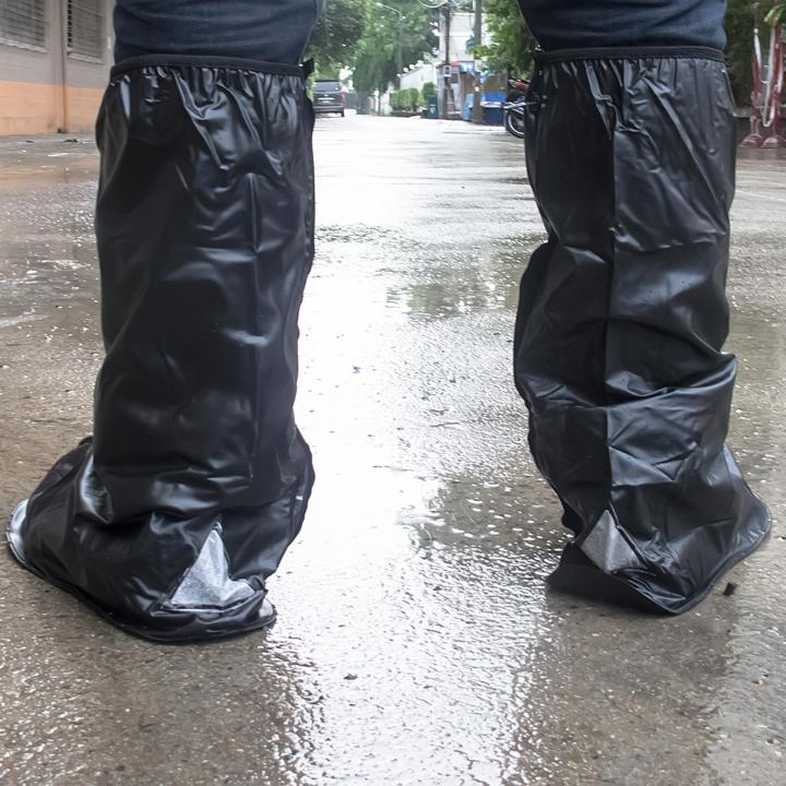 hhsociety-ถุงรองเท้ากันน้ำ-ถุงคลุมรองเท้า-กันน้ำ-ถุงสวม-รองเท้า-กันฝน-สีดำ