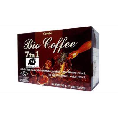 Giffarine Bio Coffee 7 in 1 กาแฟเห็ดหลินจือสกัด โสมสกัด หล่อฮังก้วยสกัด เข้มข้น บำรุงร่างกาย 20 ซอง (1 กล่อง)