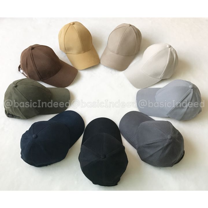basic-indeed-หมวกแก๊ปสีพื้นทรงสวย-ดำ