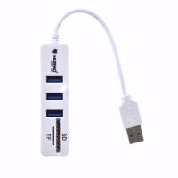 Nubwo ตัวเพิ่มช่อง ยูเอสบี พร้อม ตัวอ่านการ์ด USB HUB 3 Port +Card Reader 2.0 2 in1 รุ่น NCR-100 (สีขาว/White)