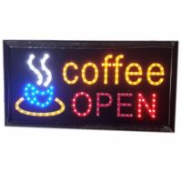 BZ ป้ายไฟLED Coffee OPEN ป้ายไฟสำเร็จรูป ขนาด48*25 ซม. อักษร ตกแต่งหน้าร้านกาแฟ LED SIGN ข้อความ