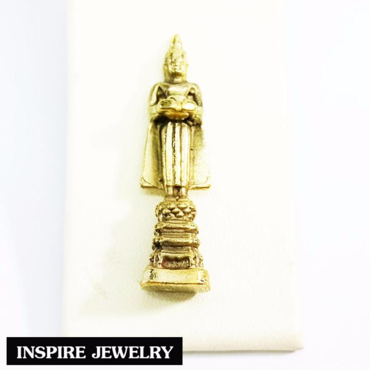 inspire-jewelry-clever-monk-พระประจำวันพุธกลางวัน-ปางอุ้มบาตร-ทองเหลือง-ขนาด-4x1-cm