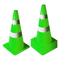 กรวยจราจร ฝึกซ้อม สูง 45 ซม. ชุด 5 อัน มีแถบคาบ (สีแดง) / Traffic Cone