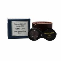 Gesswein Loupe Triplet 10x 18MM Black Rubber Grip