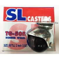 ล้อยาง SL Casters 50 mm.ขาโครเมียมแบบแป้นหมุน TG-50B