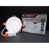 Bewon โคมดาวไลท์ LED หลอดไฟแอลอีดี LED Slim ทรงกลม 3.5" พร้อมชุดอุปกรณ์สำเร็จ ขนาด 6w แสงวอร์มไวท์