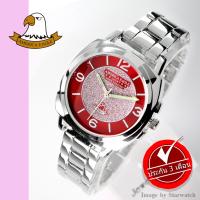 AMERICA EAGLE นาฬิกาข้อมือผู้หญิง สายสแตนเลส รุ่น AE003L - Silver / Red