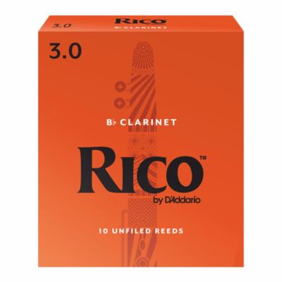 Rico ลิ้นบีแฟลต คลาริเน็ต กล่องส้ม Bb Clarinet reeds orange box  NO.3 (กล่องละ 10 อัน)