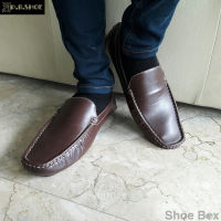 PBshoe รองเท้าหนังโลฟเฟอร์ PB157 - D.Brown