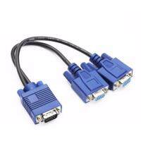 สาย y vga Splitter cable 1ออก2 จอ ， 1 computer to 2 monitor （3+6 cable） black