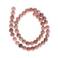 เซซี บอน ลูกปัดหินแท้เม็ดกลม หินโรโดไนท์ (Rhodonite) 8 mm - (สีม่วง)