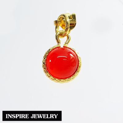 Inspire Jewelry ,จี้เพชรพญานาค มณีใต้น้ำ สีแดง เรียบหรู งดงามมาก นำโชค เสริมดวง มหามงคล