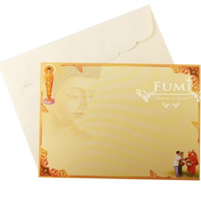 Fumi การ์ดงานบวช การ์ดเปล่า หน้าเดียวพร้อมซอง 5x7 นิ้ว 100 ชุด