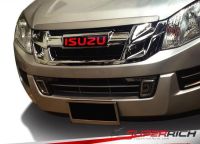 Dmax 2012 คิ้วกระจังหน้ารถยนต์ โครเมี่ยมโลโก้สีแดง ปี 2012 D-max อีซูซุ ดีแมกซ์  ประดับยนต์ ชุดแต่ง ชุดตกแต่งรถยนต์