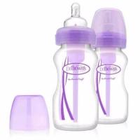 Dr.Browns : DRBWB92505-ESX ขวดนม9 oz / 270 ml PP Wide-Neck "Options" Baby Bottle - Purple, 2pk.(Purple)