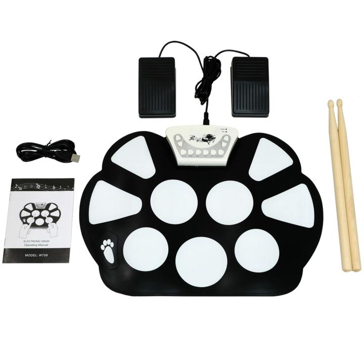 paramount-กลองไฟฟ้าแบบพกพา-5-กลอง-4-แฉ-รุ่น-w758-portable-electronic-drum-kit-ฟรีอุปกรณ์ครบเซ็ต